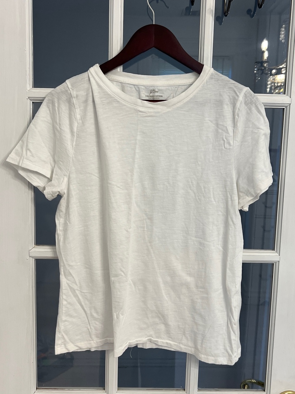 J. CREW Women's White Vintage Cotton Crewneck Short Sleeve Tee Size L